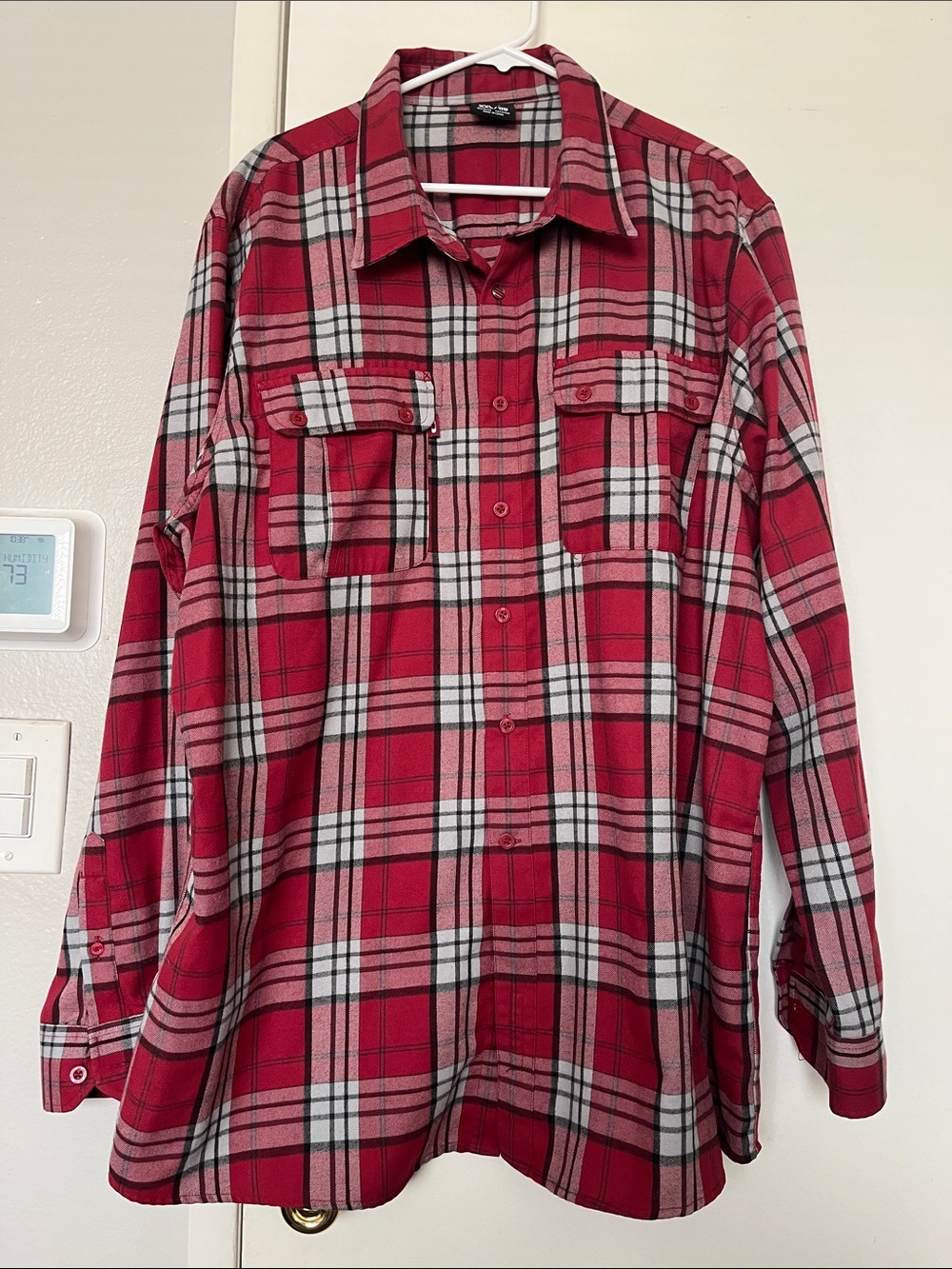 Oakley Red Plaid Long-Sleeve Button-Down Shirt Regular Fit Size Men XXL